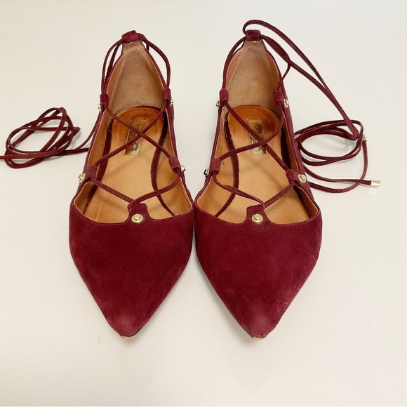 Halogen Lace Up Pointed Studded Ballet Flats - Picture 5 of 8